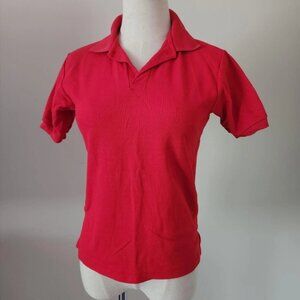 APPARATUS Brand 90s Vintage Red Short Sleeve Polo. YOUTH MEDIUM.
